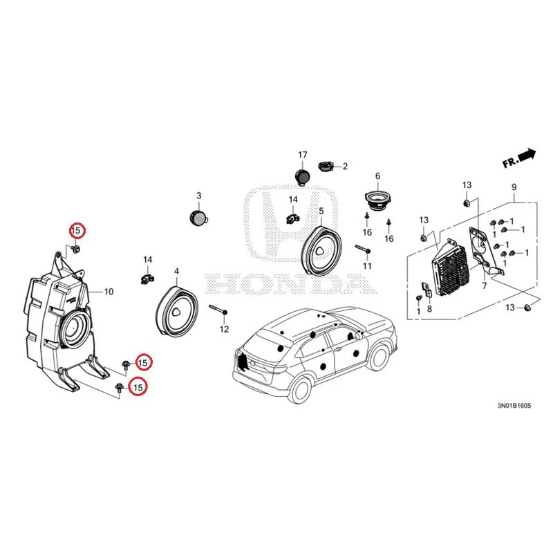 [NEW] JDM HONDA VEZEL e:HEV RV5 2025 Speakers GENUINE OEM - Image 18