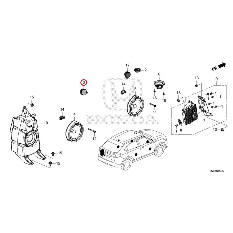 [NEW] JDM HONDA VEZEL e:HEV RV5 2025 Speakers GENUINE OEM - Image 4