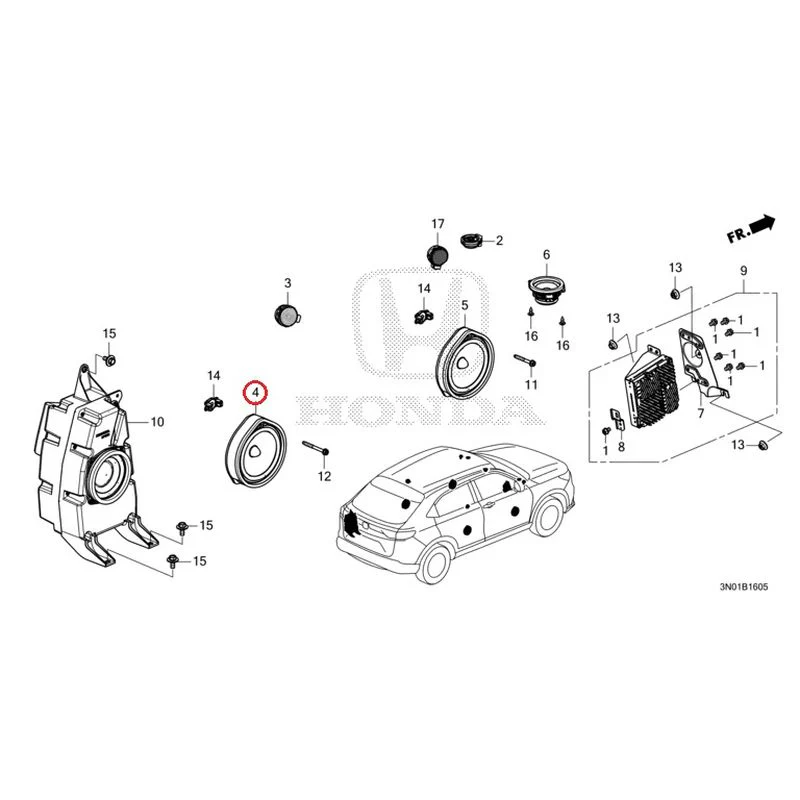 [NEW] JDM HONDA VEZEL e:HEV RV5 2025 Speakers GENUINE OEM - Image 6