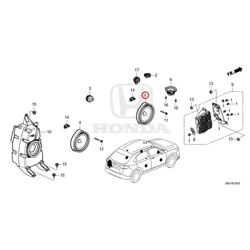 [NEW] JDM HONDA VEZEL e:HEV RV5 2025 Speakers GENUINE OEM - Image 7