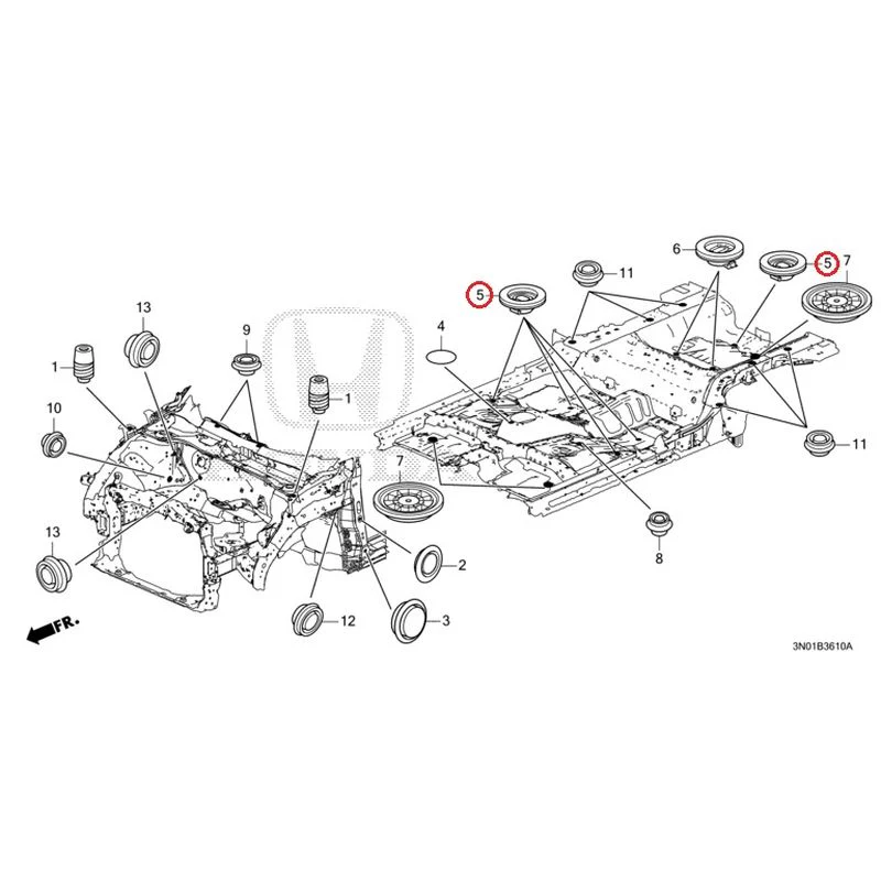[NEW] JDM HONDA VEZEL e:HEV RV5 2025 Grommets (Front) GENUINE OEM - Image 6