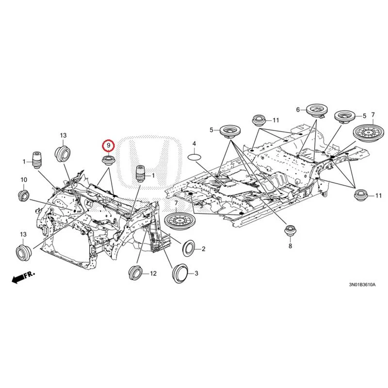 [NEW] JDM HONDA VEZEL e:HEV RV5 2025 Grommets (Front) GENUINE OEM - Image 9