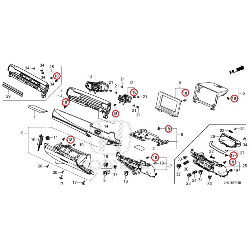 [NEW] JDM HONDA VEZEL e:HEV RV5 2025 Instrument panel garnish (passenger side) GENUINE OEM - Image 11