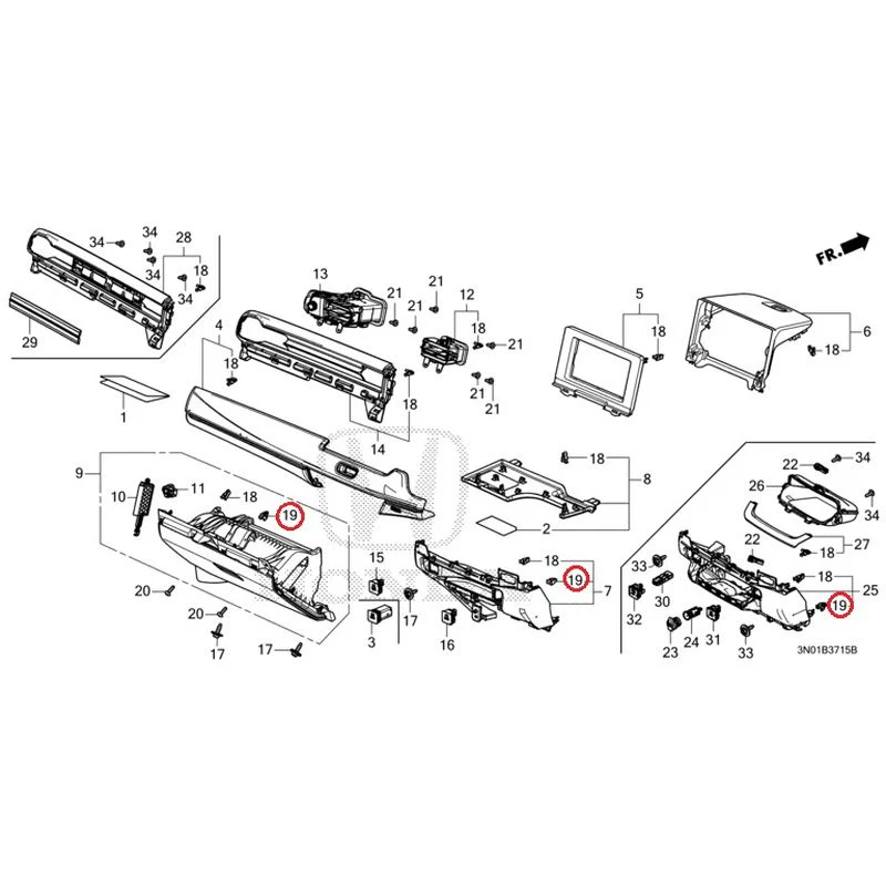 [NEW] JDM HONDA VEZEL e:HEV RV5 2025 Instrument panel garnish (passenger side) GENUINE OEM - Image 12