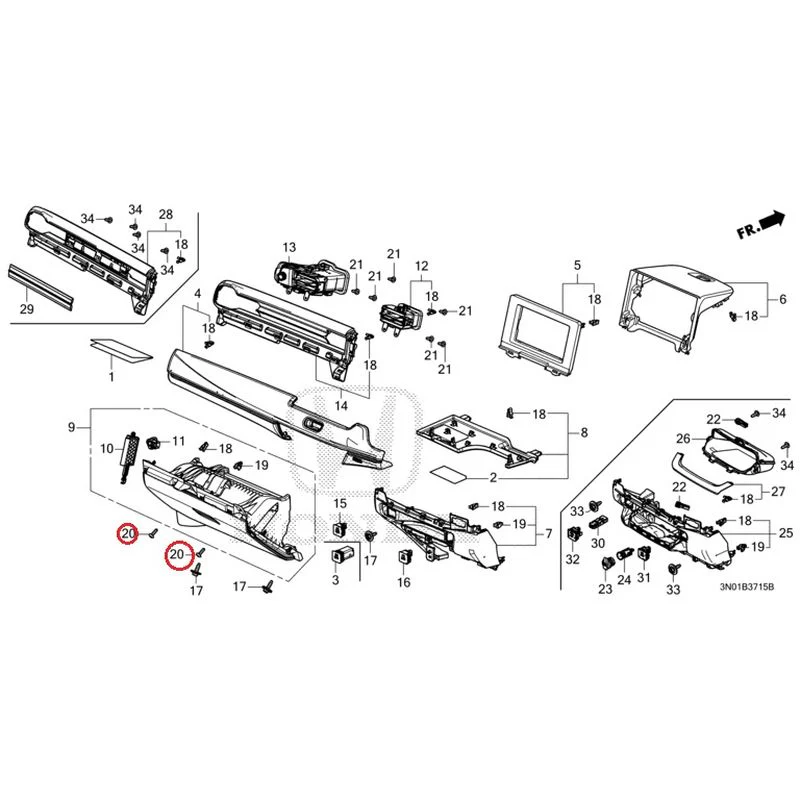 [NEW] JDM HONDA VEZEL e:HEV RV5 2025 Instrument panel garnish (passenger side) GENUINE OEM - Image 13
