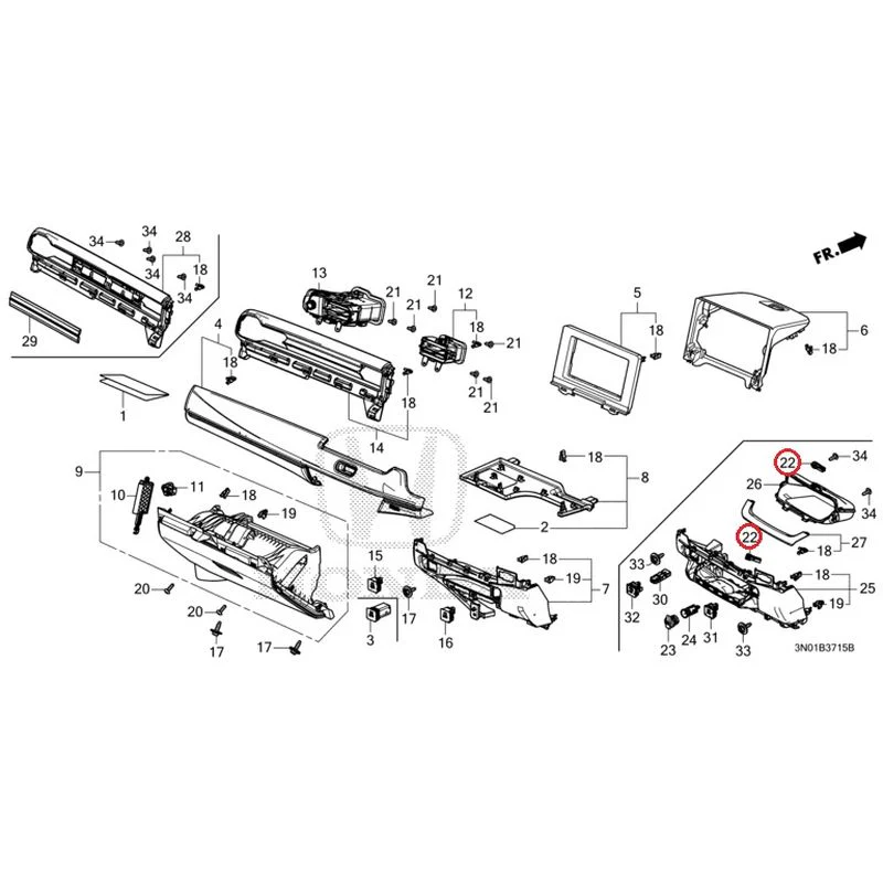 [NEW] JDM HONDA VEZEL e:HEV RV5 2025 Instrument panel garnish (passenger side) GENUINE OEM - Image 15