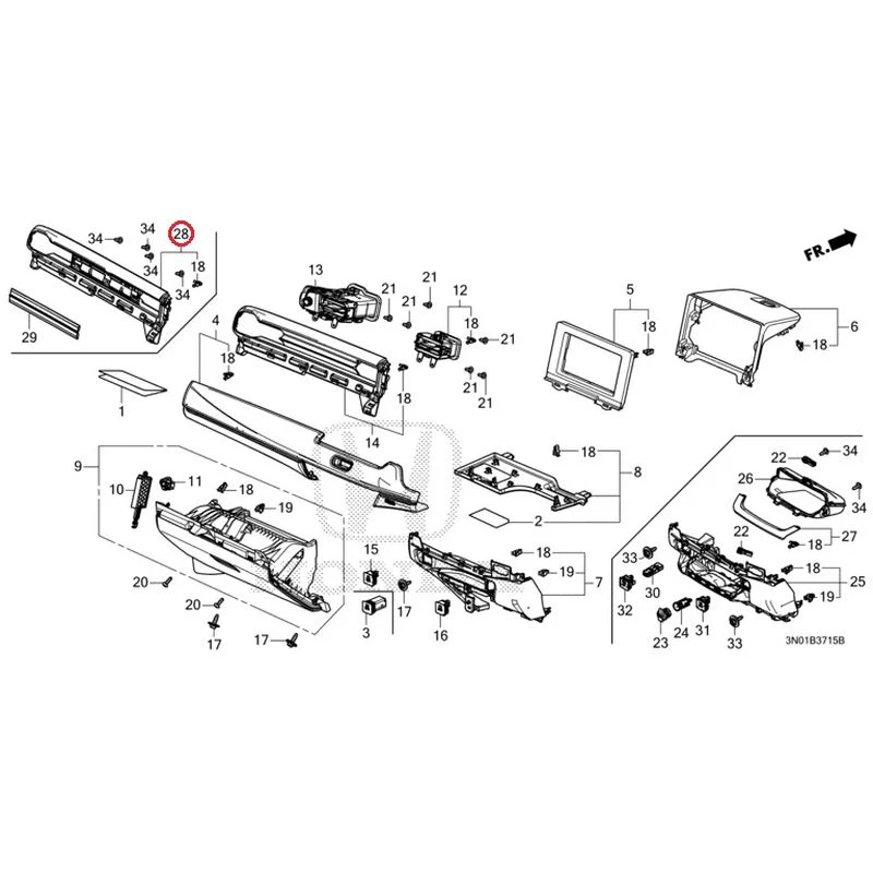 [NEW] JDM HONDA VEZEL e:HEV RV5 2025 Instrument panel garnish (passenger side) GENUINE OEM - Image 21