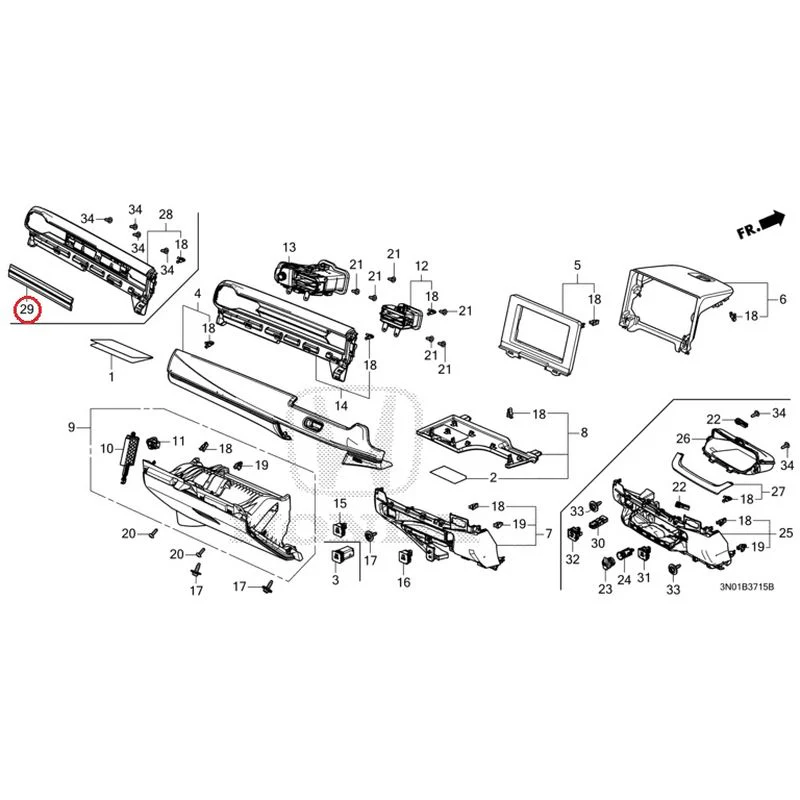 [NEW] JDM HONDA VEZEL e:HEV RV5 2025 Instrument panel garnish (passenger side) GENUINE OEM - Image 22