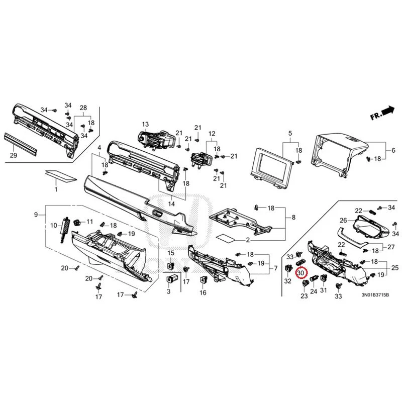 [NEW] JDM HONDA VEZEL e:HEV RV5 2025 Instrument panel garnish (passenger side) GENUINE OEM - Image 23