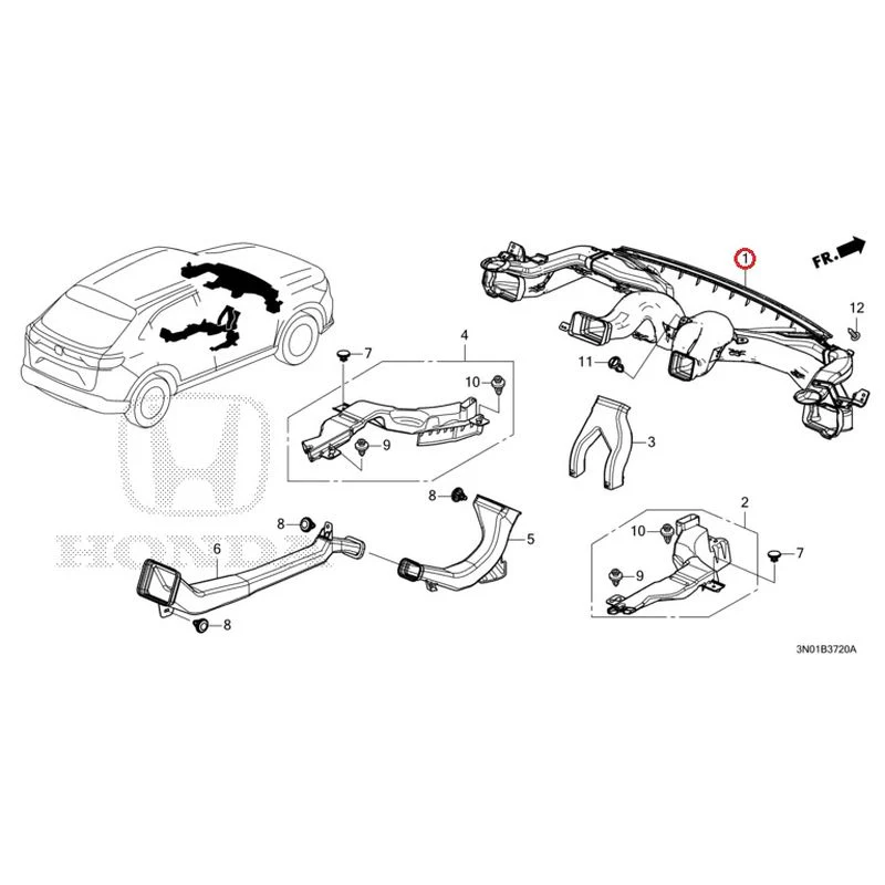 [NEW] JDM HONDA VEZEL e:HEV RV5 2025 Duct GENUINE OEM - Image 2