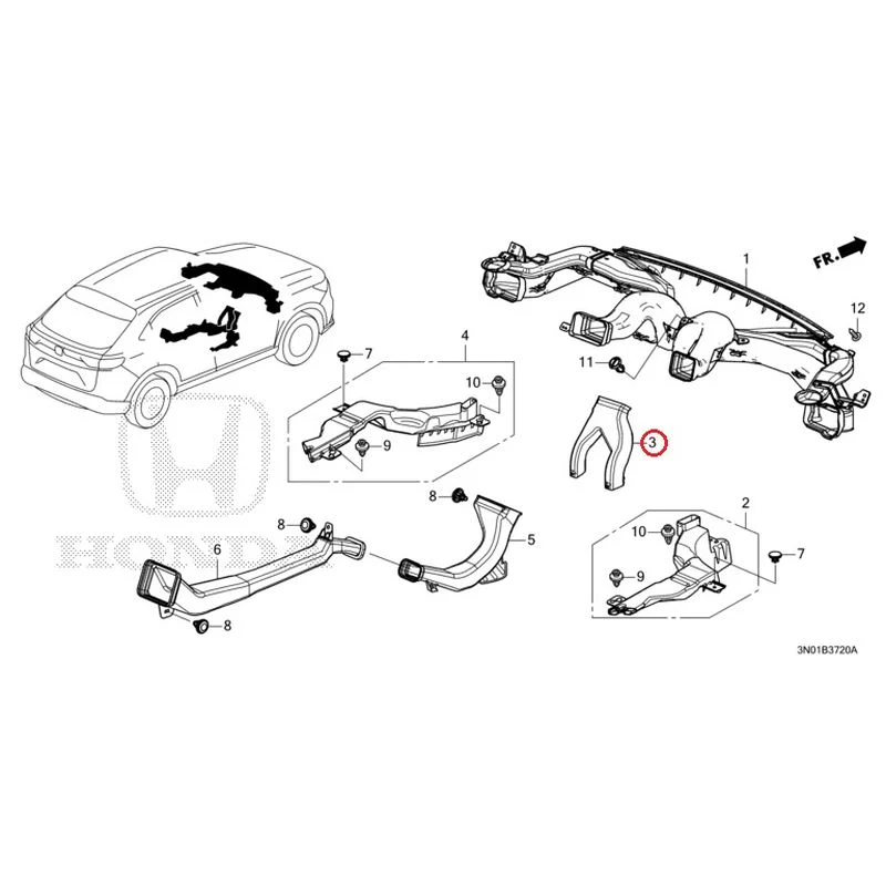 [NEW] JDM HONDA VEZEL e:HEV RV5 2025 Duct GENUINE OEM - Image 4