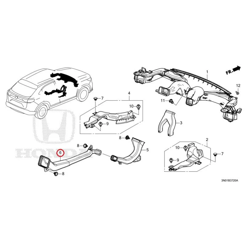[NEW] JDM HONDA VEZEL e:HEV RV5 2025 Duct GENUINE OEM - Image 7