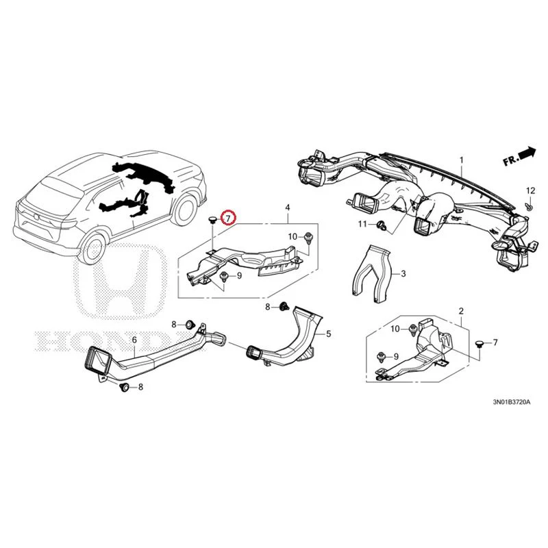 [NEW] JDM HONDA VEZEL e:HEV RV5 2025 Duct GENUINE OEM - Image 8