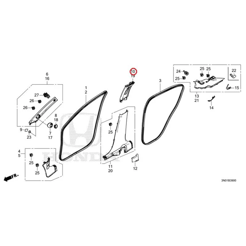 [NEW] JDM HONDA VEZEL e:HEV RV5 2025 Pillar Garnish GENUINE OEM - Image 12