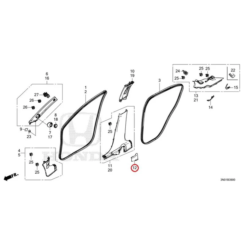 [NEW] JDM HONDA VEZEL e:HEV RV5 2025 Pillar Garnish GENUINE OEM - Image 15