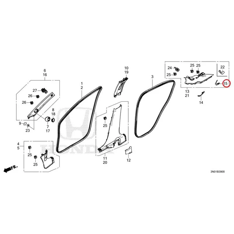 [NEW] JDM HONDA VEZEL e:HEV RV5 2025 Pillar Garnish GENUINE OEM - Image 20