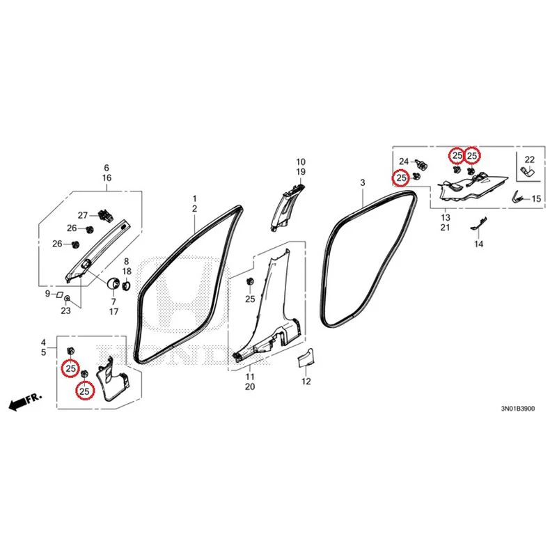 [NEW] JDM HONDA VEZEL e:HEV RV5 2025 Pillar Garnish GENUINE OEM - Image 33