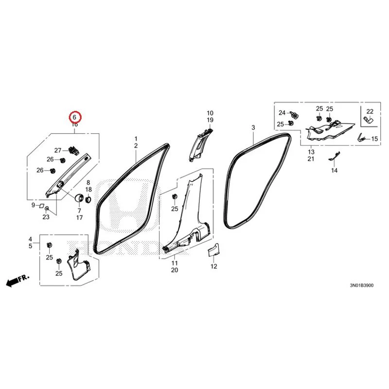 [NEW] JDM HONDA VEZEL e:HEV RV5 2025 Pillar Garnish GENUINE OEM - Image 8