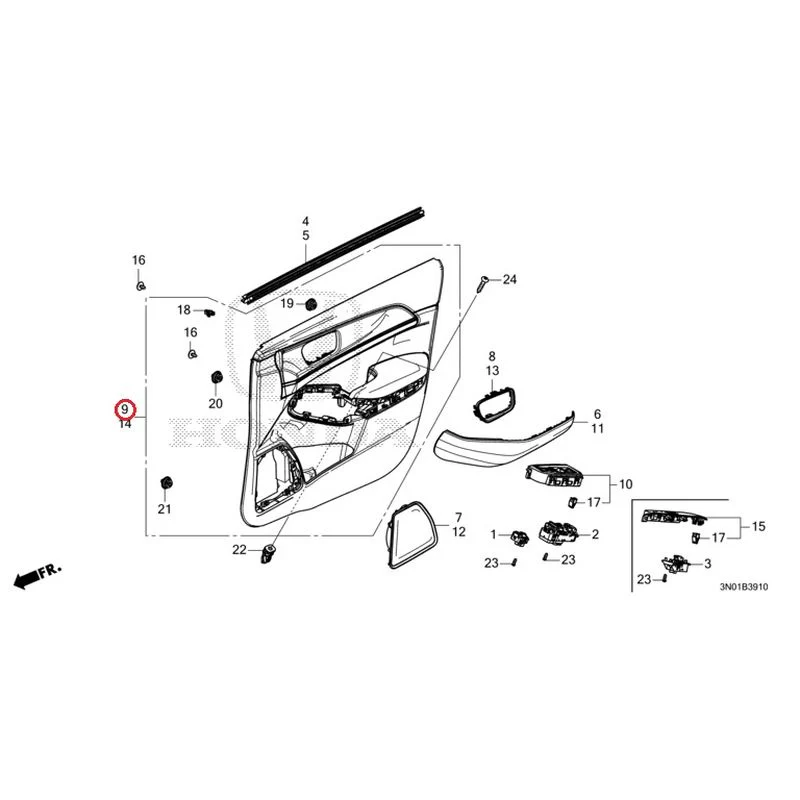 [NEW] JDM HONDA VEZEL e:HEV RV5 2025 Front Door Lining GENUINE OEM - Image 10