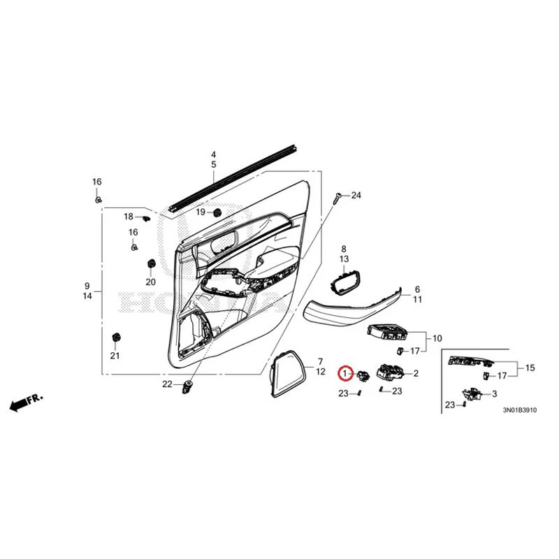 [NEW] JDM HONDA VEZEL e:HEV RV5 2025 Front Door Lining GENUINE OEM - Image 2