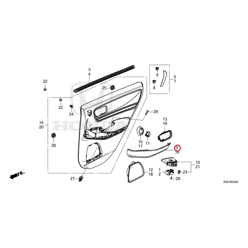[NEW] JDM HONDA VEZEL e:HEV RV5 2025 Rear Door Lining GENUINE OEM - Image 10