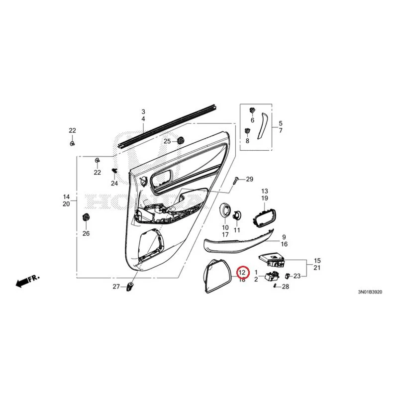 [NEW] JDM HONDA VEZEL e:HEV RV5 2025 Rear Door Lining GENUINE OEM - Image 13
