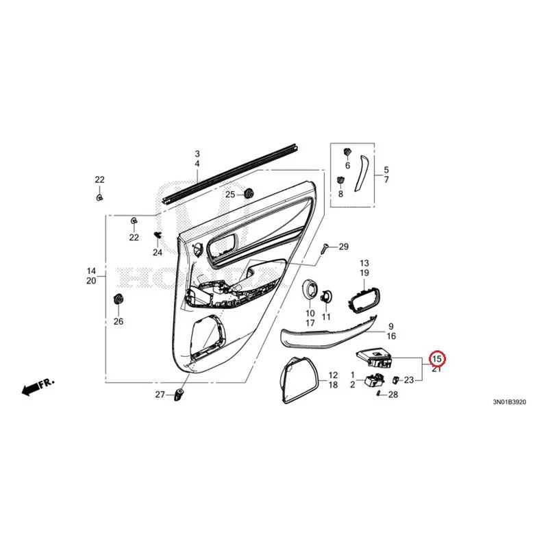 [NEW] JDM HONDA VEZEL e:HEV RV5 2025 Rear Door Lining GENUINE OEM - Image 17