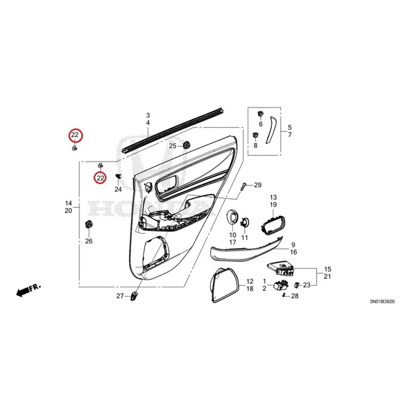 [NEW] JDM HONDA VEZEL e:HEV RV5 2025 Rear Door Lining GENUINE OEM - Image 25