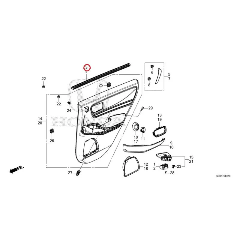 [NEW] JDM HONDA VEZEL e:HEV RV5 2025 Rear Door Lining GENUINE OEM - Image 4