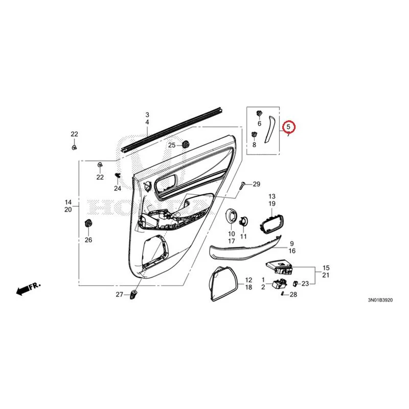 [NEW] JDM HONDA VEZEL e:HEV RV5 2025 Rear Door Lining GENUINE OEM - Image 6