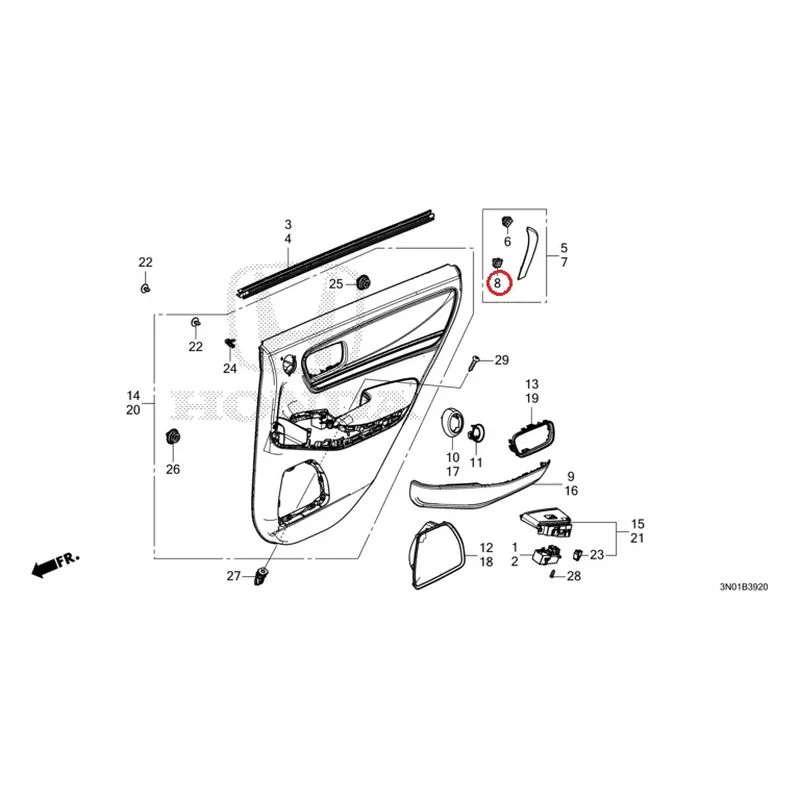 [NEW] JDM HONDA VEZEL e:HEV RV5 2025 Rear Door Lining GENUINE OEM - Image 9