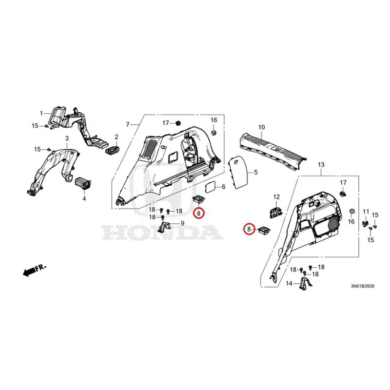 [NEW] JDM HONDA VEZEL e:HEV RV5 2025 Side Lining GENUINE OEM - Image 10