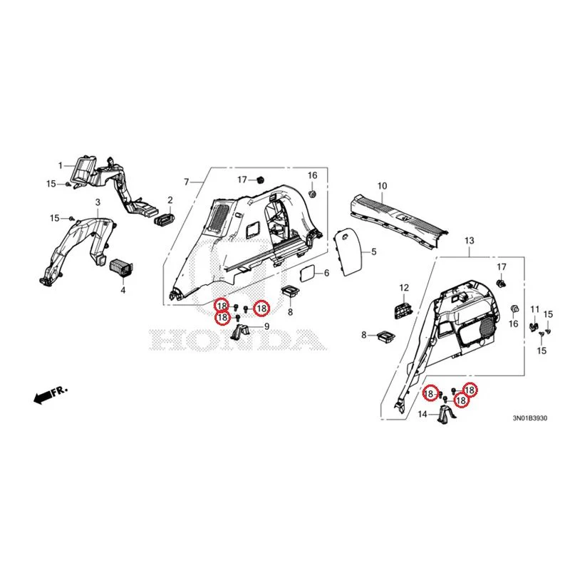 [NEW] JDM HONDA VEZEL e:HEV RV5 2025 Side Lining GENUINE OEM - Image 21