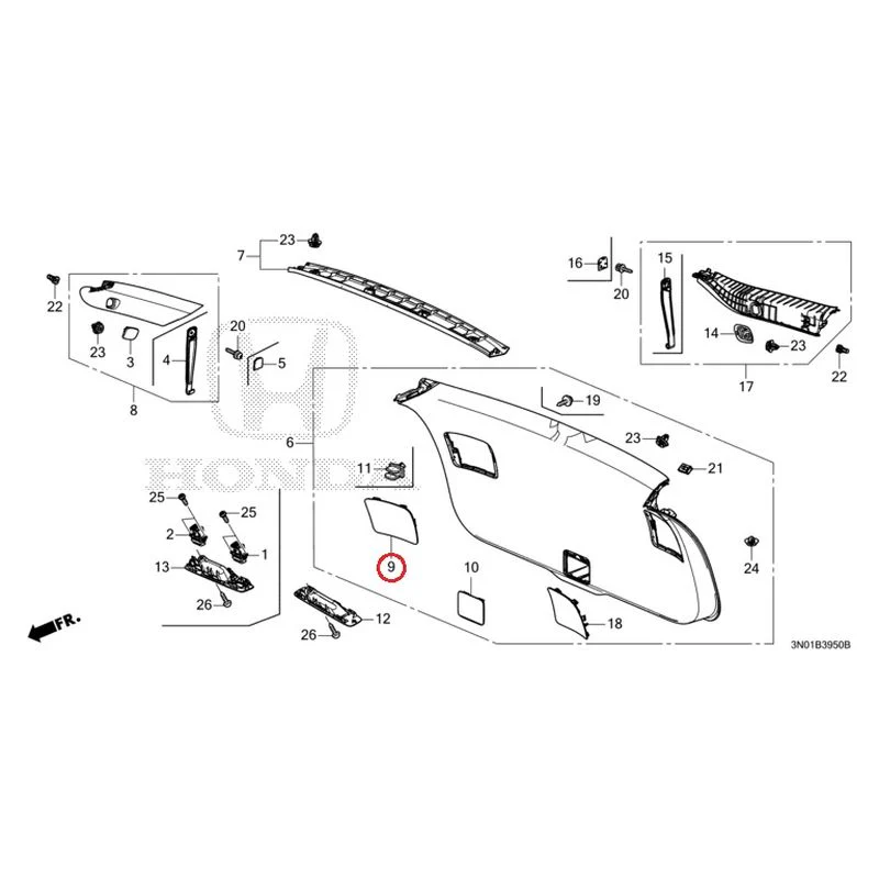 [NEW] JDM HONDA VEZEL e:HEV RV5 2025 Tailgate Lining GENUINE OEM - Image 9