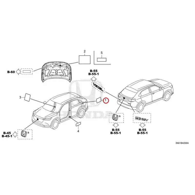[NEW] JDM HONDA VEZEL e:HEV RV5 2025 Caution Label GENUINE OEM - Image 2