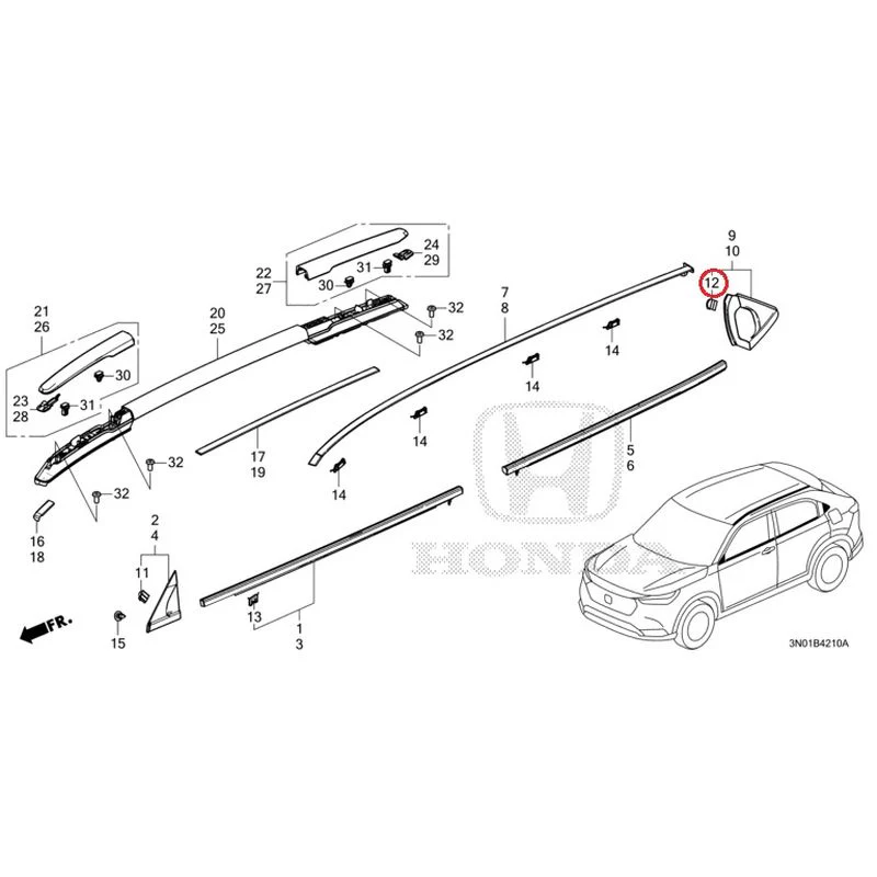 [NEW] JDM HONDA VEZEL e:HEV RV5 2025 Molding GENUINE OEM - Image 15