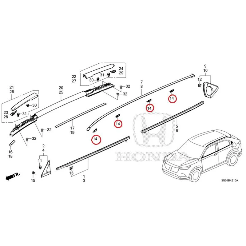 [NEW] JDM HONDA VEZEL e:HEV RV5 2025 Molding GENUINE OEM - Image 17