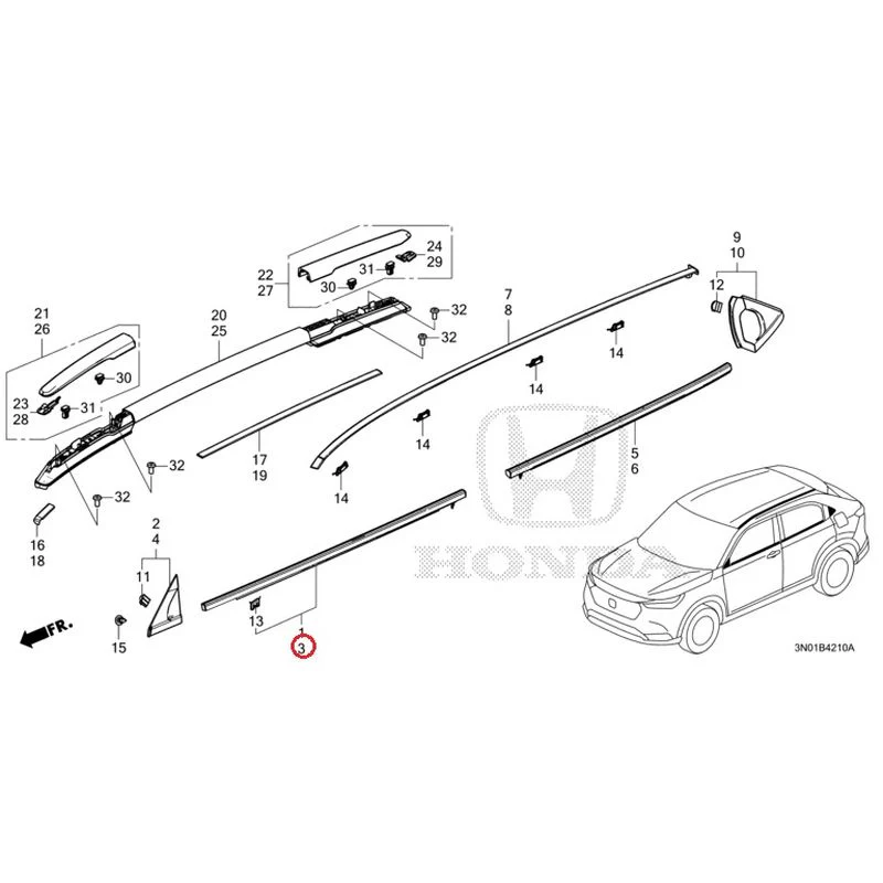 [NEW] JDM HONDA VEZEL e:HEV RV5 2025 Molding GENUINE OEM - Image 4