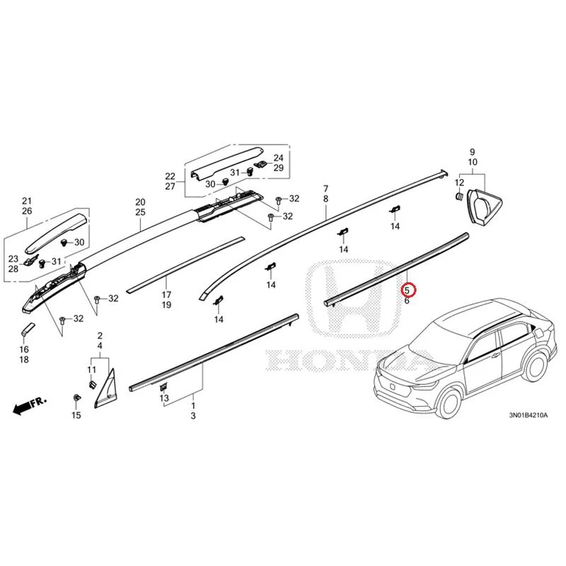 [NEW] JDM HONDA VEZEL e:HEV RV5 2025 Molding GENUINE OEM - Image 6