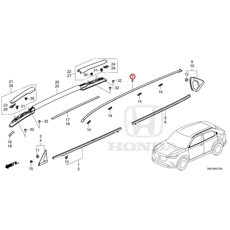 [NEW] JDM HONDA VEZEL e:HEV RV5 2025 Molding GENUINE OEM - Image 8