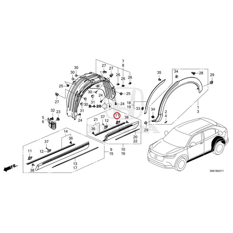 [NEW] JDM HONDA VEZEL e:HEV RV5 2025 Protectors GENUINE OEM - Image 12