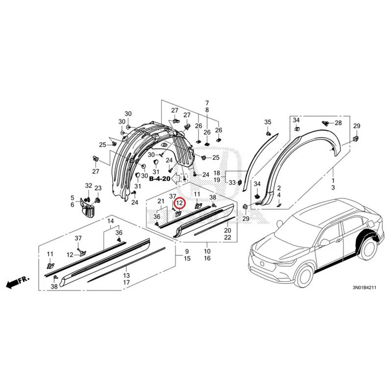 [NEW] JDM HONDA VEZEL e:HEV RV5 2025 Protectors GENUINE OEM - Image 13