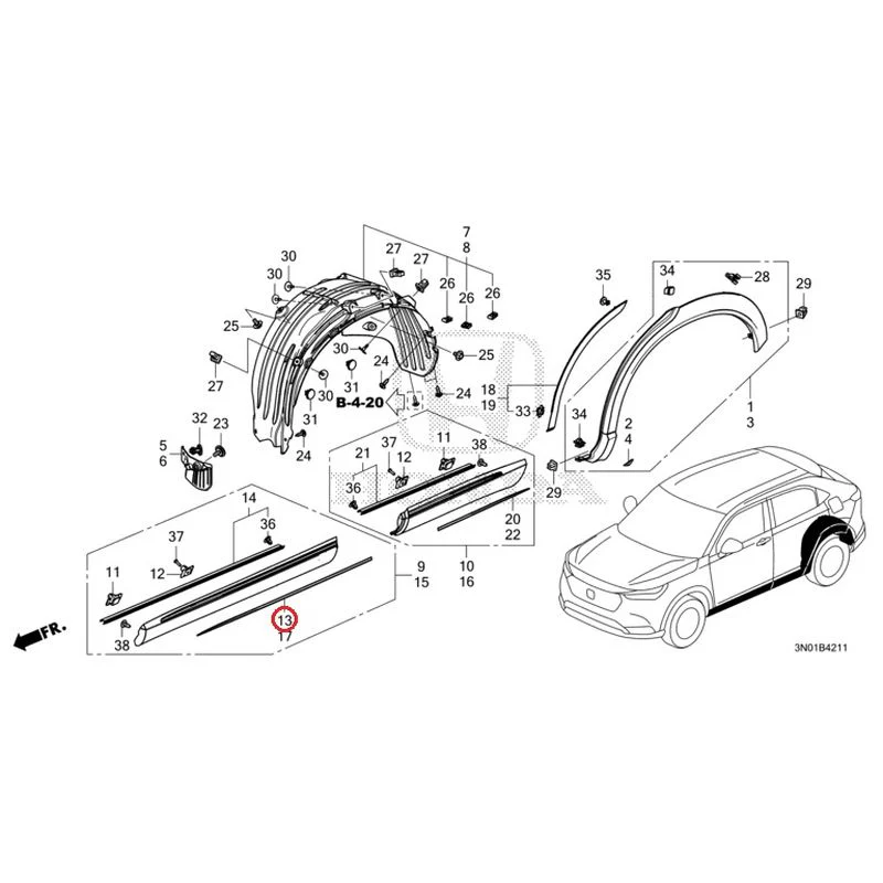 [NEW] JDM HONDA VEZEL e:HEV RV5 2025 Protectors GENUINE OEM - Image 14