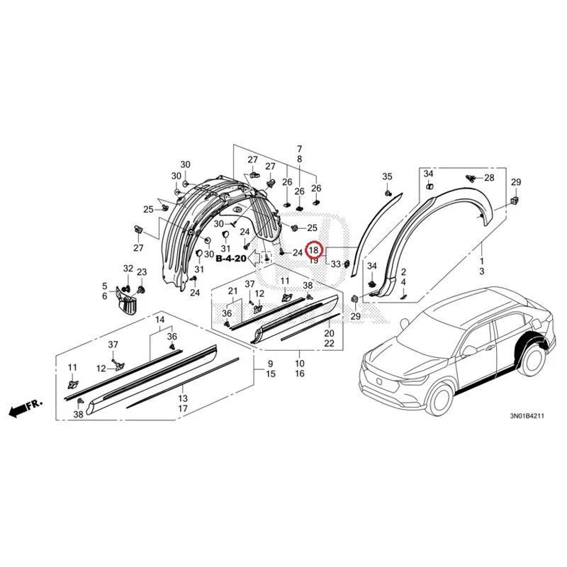 [NEW] JDM HONDA VEZEL e:HEV RV5 2025 Protectors GENUINE OEM - Image 19