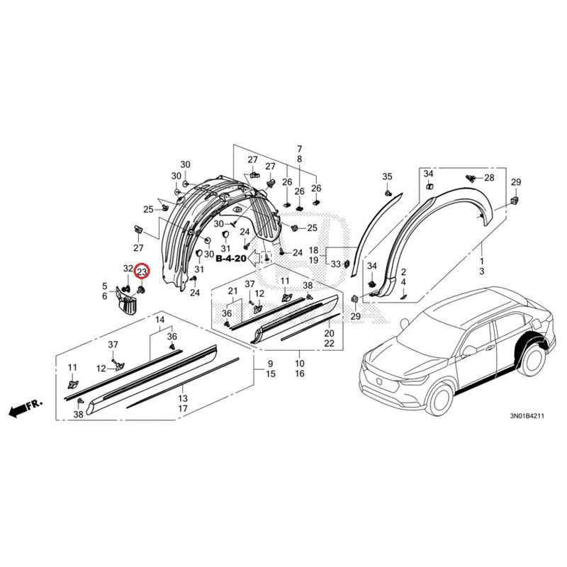 [NEW] JDM HONDA VEZEL e:HEV RV5 2025 Protectors GENUINE OEM - Image 24