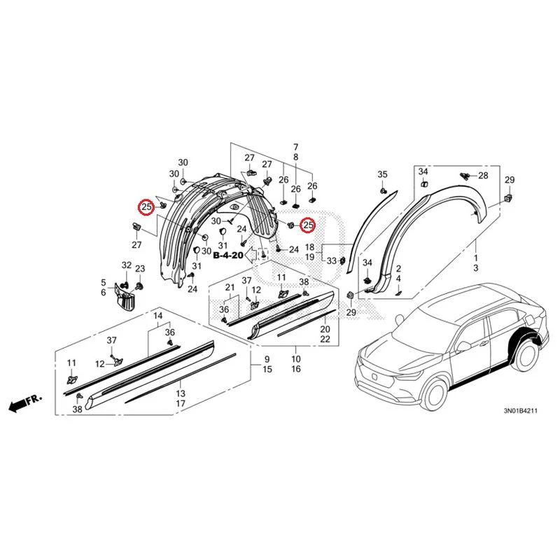 [NEW] JDM HONDA VEZEL e:HEV RV5 2025 Protectors GENUINE OEM - Image 26