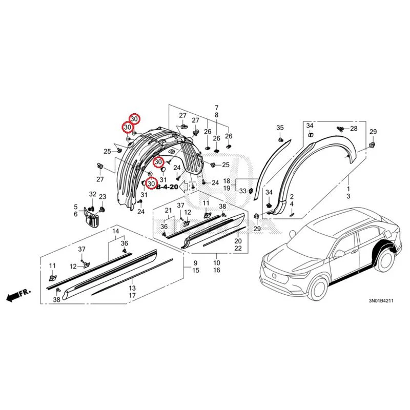 [NEW] JDM HONDA VEZEL e:HEV RV5 2025 Protectors GENUINE OEM - Image 31