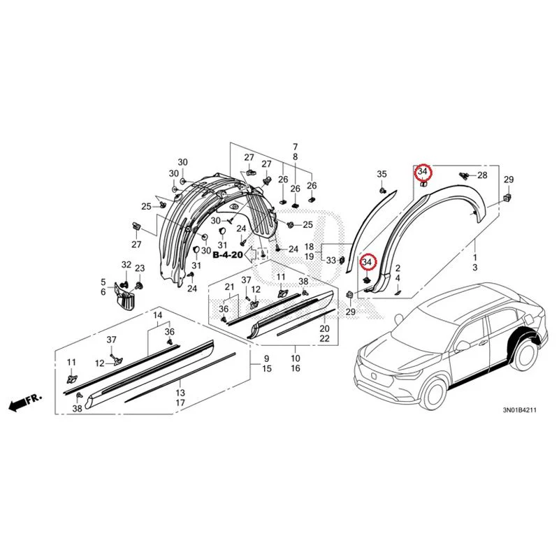 [NEW] JDM HONDA VEZEL e:HEV RV5 2025 Protectors GENUINE OEM - Image 35