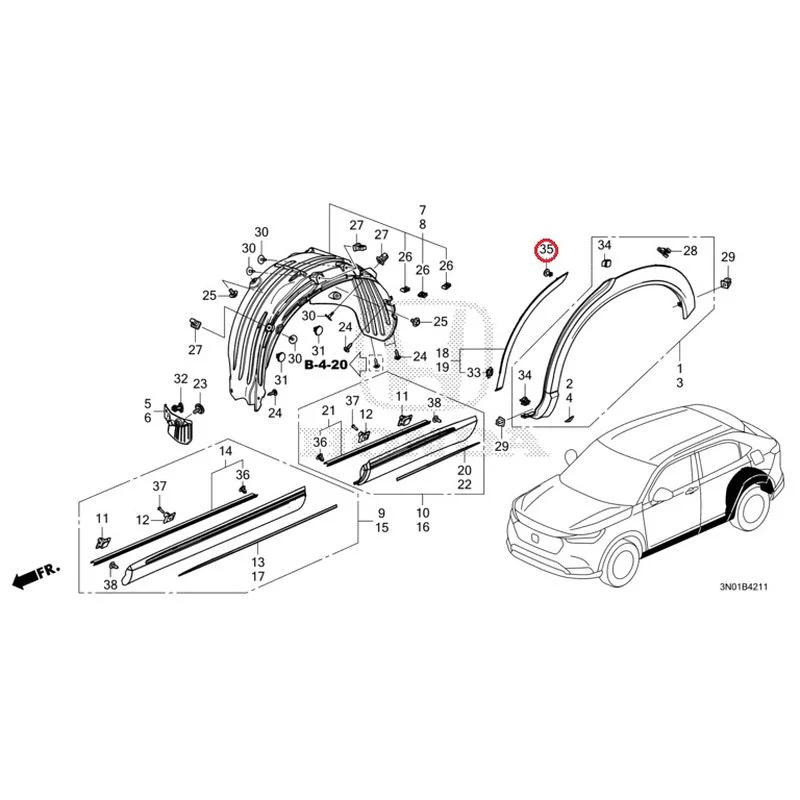 [NEW] JDM HONDA VEZEL e:HEV RV5 2025 Protectors GENUINE OEM - Image 36