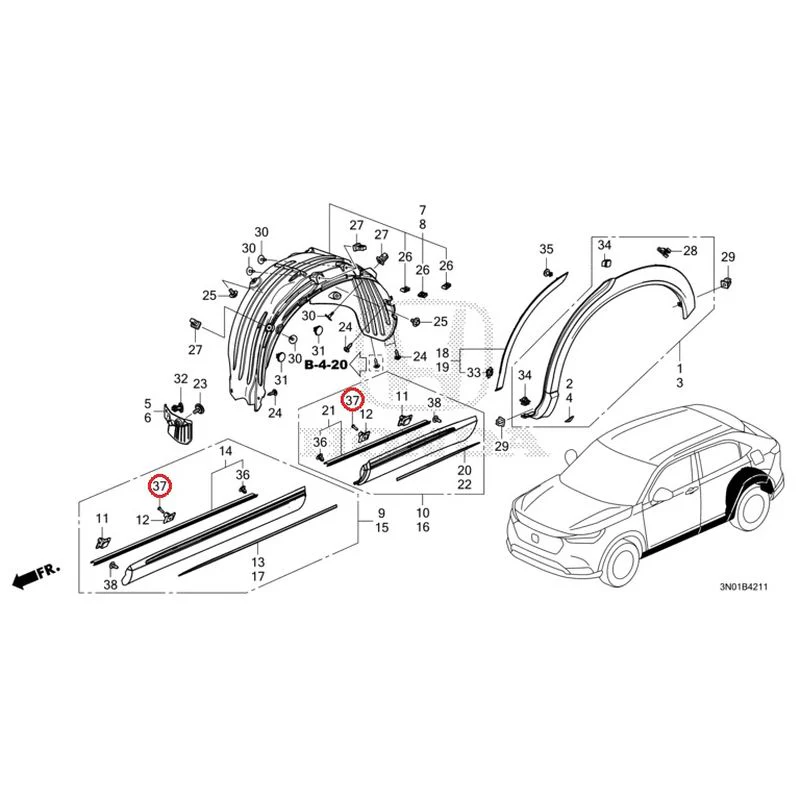 [NEW] JDM HONDA VEZEL e:HEV RV5 2025 Protectors GENUINE OEM - Image 38